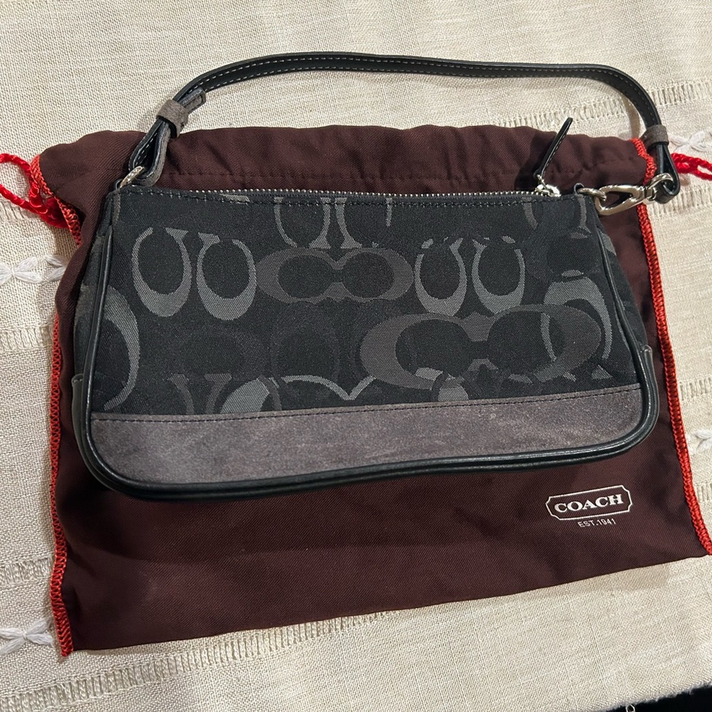 Black Coach jacquard purse